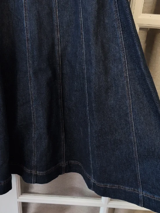 Avec Les Filles Dark Blue Denim Midi Dress - Picture 4 of 7